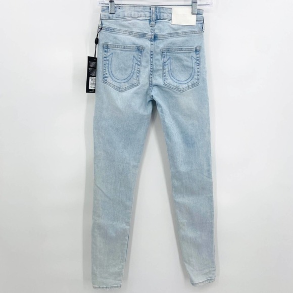 NWT TRUE RELIGION Jennie Curvy High Rise Skinny Light Blue Wash Jeans Size 24 - Picture 4 of 10
